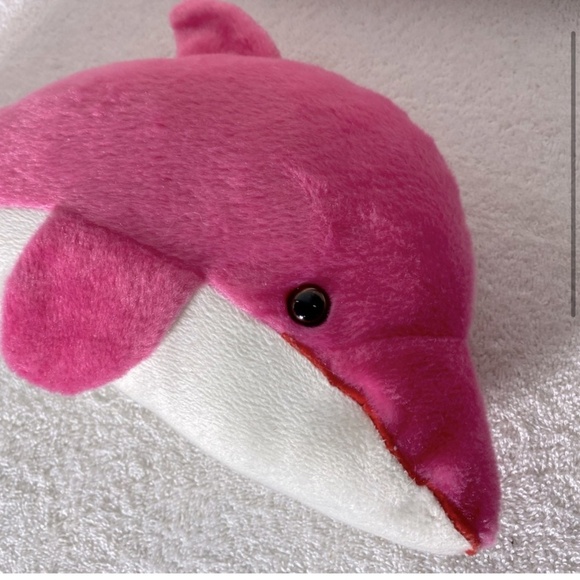 5/$25 Pink White Plush Dolphin Stuffed Animal - Picture 3 of 12
